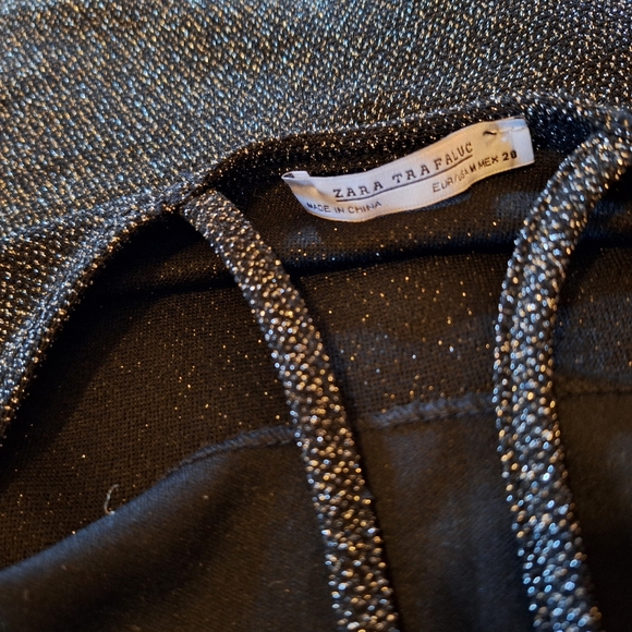 ⭐️3/$20 Sparkling Silver Zara Mini Stretch Dress Sz Med - Picture 8 of 9